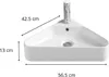 Lavabo angolare sospeso in Vetroceramica bianca MARGAUX da Anteprima dell’immagine prodotto 3