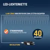 Marketing image for an LED icicle light chain, showing its length, energy efficiency, and number of icicles. Náhled obrázku produktu