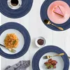 OKWISH 6er Set Tischsets Abwaschbar Rund, Platzsets Blau Produktbild-Vorschau 3