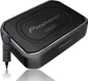 A black Pioneer TS-WX140DA subwoofer with a wired remote control. Produktbild-Vorschau