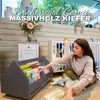 Alavya Home Bücherregal COMET Holz Grau – Fahrbares Regal Produktbild-Vorschau 1