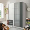 Schwebtürenschrank Emden Weiß Graphit mit Spiegel 179 cm Produktbild-Vorschau 7