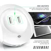 A close-up view of a white charger with two USB ports, alongside images of a smartphone and a tablet being charged. Produktbild-Vorschau