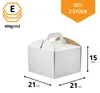 KAPAK 5er Tortenkarton Weiß 21x21x15 cm mit Griff Produktbild-Vorschau 2