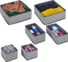 Relaxdays Schubladen Organizer, 6-teiliger Wäscheorganizer Produktbild-Vorschau 1