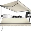 A beige awning and its mounting hardware are displayed against a white background. Produktbild-Vorschau