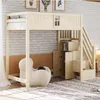 A child's bedroom with a loft bed and stairs with storage. Náhled obrázku produktu