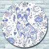 Wanduhr aus Glas Rund fi 30 Blaue Französische Bulldogge Produktbild-Vorschau 1