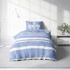 Bettwäsche 135x200 cm Maritim Anker Heimat Gestreift blau Produktbild-Vorschau 2