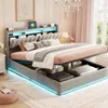 INONEFT čalúnená posteľ 160x200 cm s hydraulickým systémom Náhľad obrázku produktu 3
