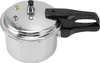 A silver pressure cooker with a black handle is shown against a white background. Produktbild-Vorschau