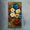 Dekor Leinwand Uhr Wandbilder 30x60 frische Blumen Produktbild-Vorschau 2