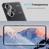 A split image showing the back of a smartphone with camera lenses and a close-up of a smartphone screen displaying a mountain landscape. Produktbild-Vorschau