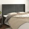 Kopfteil mit Ohren Dunkelgrau 163x16x118/128 cm Samt Produktbild-Vorschau 2