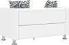 A white two-seater sofa with zebra-print cushions. Anteprima dell’immagine prodotto