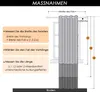Diagram showing how to measure curtains for width and length. Produktbild-Vorschau
