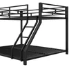 A black metal bunk bed with a ladder, shown from a side angle against a white background. Podgląd zdjęcia produktu