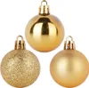 Three gold Christmas ornaments are arranged in a cluster against a white background. Voir les images du produit