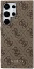 A close-up view of a brown phone case with a repeating Guess logo pattern and a gold Guess logo at the bottom. Podgląd zdjęcia produktu