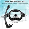 KUYOU Set Snorkeling Set Pinne Adulti Occhiali Nero Anteprima dell’immagine prodotto 7