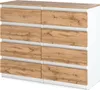 MRBLS_HOME Commode 8 tiroirs Blanc brillant / Chêne Wotan Voir les images du produit 5