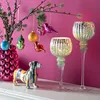Windlichtset kelk op voet, set van 3, van glas, mintkleurig Productafbeelding-voorbeeld 2