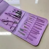 16-teiliges Premium Nagelpflege-Set aus Edelstahl lila Produktbild-Vorschau 2