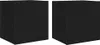 vidaXL TV-Wandschränke mit LED-Leuchten 2 Stk. Schwarz Produktbild-Vorschau 1