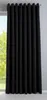A black curtain hangs in front of a window, with greenery visible outside. Produktbild-Vorschau