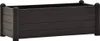 A dark brown rectangular planter box with a slatted design and rounded corner posts, shown against a white background. Náhľad obrázku produktu