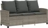 vidaXL Gartensofa 3-Sitzer mit Kissen & Tisch Grau Poly Produktbild-Vorschau 4