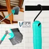 A collage of images showing a telescopic dust brush being used to clean corners and a close-up of the brush handle hanging on a hook. Podgląd zdjęcia produktu