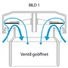 Diagram showing airflow through an opened ventilation valve. Náhľad obrázku produktu