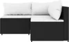 vidaXL 3-tlg. Garten-Lounge-Set mit Kissen Schwarz Poly Produktbild-Vorschau 2