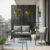 Relaxdays – parawan, wzór żaluzjowy, do ogrodu, na balkon i Podgląd zdjęcia produktu 3