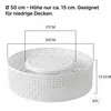 MinteVolt Deckenleuchte Ø50cm Weiß Rattan 3-flammig Produktbild-Vorschau 4