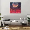 Bilder auf glas - Einteilig - Mond Schaukel Frau - 70x70cm Produktbild-Vorschau 6