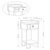 A technical drawing of a nightstand with dimensions indicated. Produktbild-Vorschau