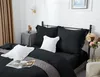 Czarna Pościel Premium Ruffy 140x200cm z satyny bawełnianej Podgląd zdjęcia produktu 3