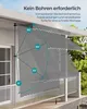 A balcony with a gray awning installed, showing different angle settings. Produktbild-Vorschau
