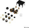 A collection of plumbing fittings and accessories laid out on a white background. Produktbild-Vorschau