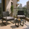 A balcony setting with two chairs and a small table. Produktbild-Vorschau