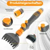 A product image showing a pool filter cleaner with callouts highlighting its features and compatibility. Produktbild-Vorschau
