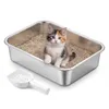 FEANDREA Katzenklo Edelstahl, Katzentoilette mit Schaufel, Produktbild-Vorschau 2