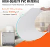 A hand is bending a white PVC material to demonstrate its flexibility, with text overlays highlighting its features. Podgląd zdjęcia produktu