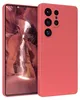 A red smartphone case is shown next to a smartphone with a canyon wallpaper. Produktbild-Vorschau