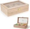 Holz Aufbewahrungsbox Teebox 6 Fächer mit Deckel für Produktbild-Vorschau 1