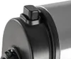 A close-up view of a black button on a silver and black appliance. Produktbild-Vorschau