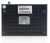The underside of a black satellite receiver with labels and rubber feet. Produktbild-Vorschau