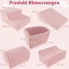 A collage of five pink foam building blocks with dimensions labeled in centimeters. Anteprima dell’immagine prodotto